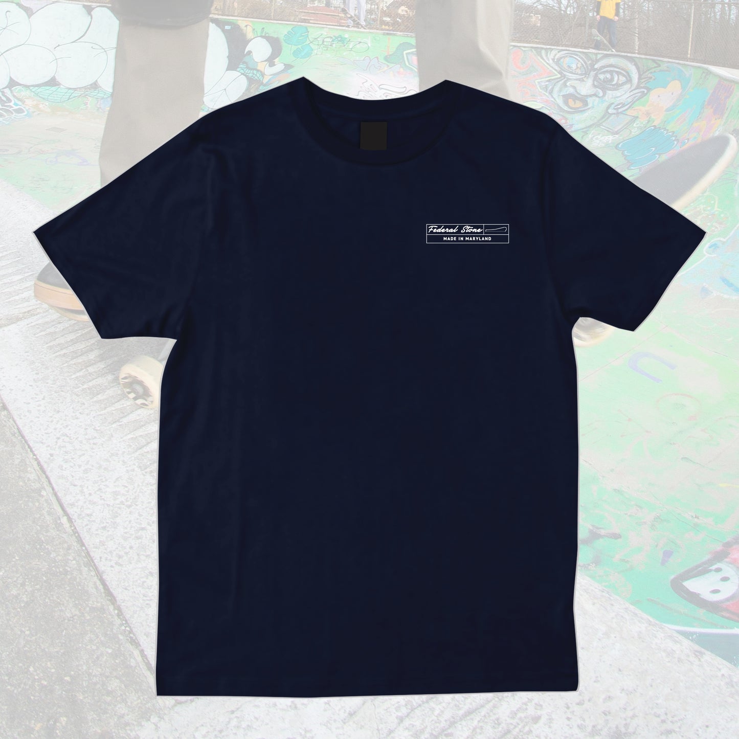 Motel: Navy Blue with White T-Shirt